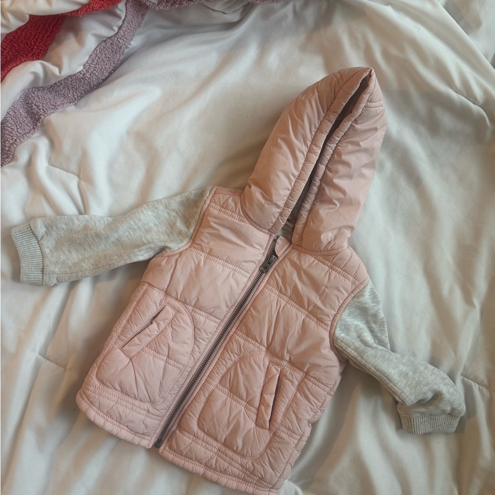 Tucker + Tate Pink and Gray Puffer Jacket - Picture 2 of 6